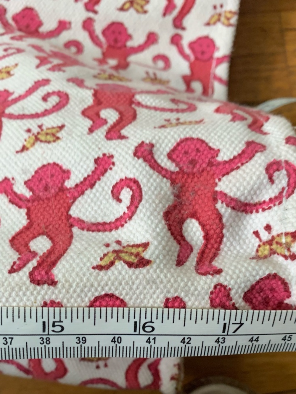 Roberta Roller Rabbit Pink Monkey Canvas Carry All Bag - Picture 4 of 7
